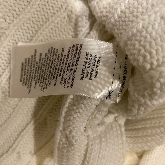 Polo Ralph Lauren Women's V-Neck White Cable Knit Cotton Sweater size X-Large - Picture 10 of 12